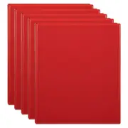 5x Marbig Clearview 2 D-Ring Insert Binder A4 File 25mm Document Organiser Red