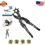 Multi-Purpose Rotary Hole Punch Tool - Durable Stainless Steel for Leathercraft