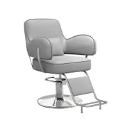 Barber Chair Salon Stool Swivel Chair Backrest Hair Dresser Chair Hydraulic Lift - Grey - 03 Grey