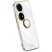 Frame TPU Phone Case for Huawei P50 Pro 4G,Ring Kickstand Full Camera Protection Cover