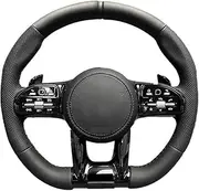 Shuogoufeng Store Compatible With B*nz All Series Nappa Leather Steering Wheel W203 W204 W205 W238 W222 W212 W211 W220 Compatible With AMG Steering Wheel Accessories(A model)