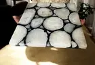 White Crystal Agate Square Coffee Table Top for Home & Living Room Interior