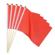 16 Pcs Red Flags Game Solid Red Flags Small Mini Flags on Stick