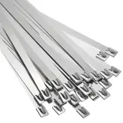Metal Zip Ties, 25 Pcs Self-locking 304 Stainless Steel Cable Ties, 15.7 Inch