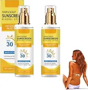 Hair and Scalp Sunscreen Spray SPF 30, Sun Protection Mist, Non-Greasy UV Protection Spray with Natural Extracts, Lightweight Moisturizing Formula for Scalp & Hair Care (2)