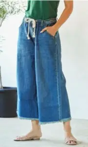 New One Teaspoon Bad Boys Jeans Womens 23 High Waist Wide Leg Pants