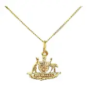 9ct 9K Yellow Gold Australian Coat Of Arms Charm Pendant 1.40 Grams. Brand New