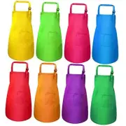 8 Pieces Kids Apron Kids Cooking Aprons Adjustable Children Chef Apron with