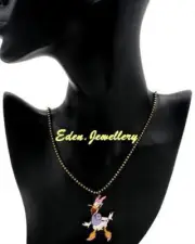 Last One DISNEY COUTURE Dr X Romanelli DAISY DUCK Gold Plated Necklace RARE