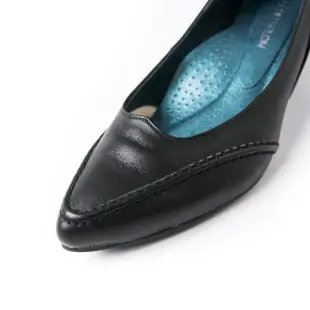 【ALAIN DELON 亞蘭德倫】優雅迷人小羊皮低跟鞋A97008(1色 黑色)
