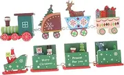 2 Sets Christmas Train Kids Christmas Toy Snowman Elk Figurine Under Christmas Tree Decor Dining Table Decor Christmas Decorative Props Small Train Wood Party Supplies Child