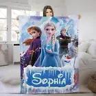 Personalized Disney Frozen Plush Fleece Blanket, Custom Name Disney Blanket