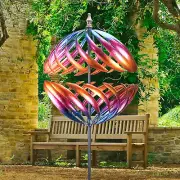 Wind Spinner Double Steel Metal Wind Sculpture Outdoor Patio Lawn Garden Decor