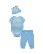Little Me Boys' Dino Bodysuit, Pants & Beanie Set - Baby
