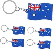 ASAKKURA 5pcs Car Key Chain Flag Keychain Charm Pendant National Symbol Down under Charm Shepherd-inspired Design Australian Map Keychain Australian Heritage Keyring Collection Map Country