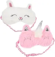 Generic 2pcs Sleep Mask Eye Mask for Sleeping Cute Masks Plush Eye Mask Home Use Eye Mask Black Out Eye Mask Facial Masks Snore Sleep Eye Mask Eye Mask for Sleeping for Women