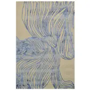 Modern Designer Rug-Gold Coast 6380-Cream Teal Blue-110x160cm