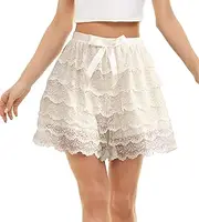 [Iausie] Ruffle Shorts Women Cute Lolita Bloomers Y2K Lace Booty Micro Pants Big Girl Kawaii Clothes Panties Boyshorts 1 Pack