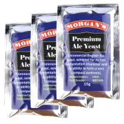 3 x Morgan's Premium Ale Yeast 15g DIY Home Brew
