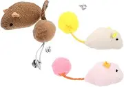 Totority 3pcs Set Plush Mouse Cat Set with Bell Interactive Indoor Cat for Playtime Durable Stuffed Mice for Chewing Engaging Kitten for Mental Stimulation
