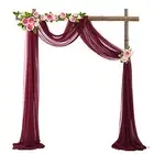 Elegant Chiffon Arch Curtain for Wedding Decoration various Color Choices