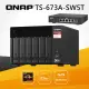 QNAP 威聯通 TS-673A-8G 6-Bay NAS+QSW-1105-5T 2.5G 交換器超值組合包(不含硬碟)