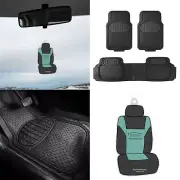 Universal Floor Mats Touchdown Football Design Black for Car SUV Van w. GIFT (for: Mitsubishi)