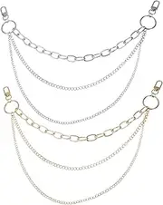 [DEARMAMY] Metal Trouser Chain Waist Chain Silver Rings for Women Gold Rings Gold Belly Chains Belt Women Western Belts for Women Trendy Bikini Retro Chains for Pants Metal Waist