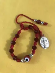 Baby Evil Eye Bracelet Red Handmade Pulsera Ajustable Para Bebe Mal De Ojo