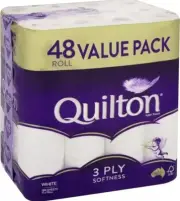 48x Quilton Toilet Paper Tissue Rolls 3-Ply 180 Sheets - Free postage