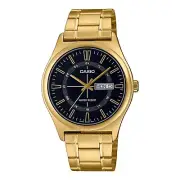 Casio MTP-V006G-1C Men's Gold Tone Black 24 Hour Dial Day Date Analog Watch