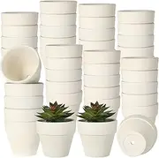meekoo 100 Pcs 1.2'' Terracotta Pot White Mini Clay Pots with Drainage Holes Cactus Flower Terra Cotta Pots Small Succulent Pots White Ceramic Pot Terracotta Planter for Indoor Outdoor Plant DIY Craft