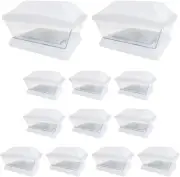12 Pack White 6 X 6 Solar Post Light SMD LED Deck Cap Square Fence Outdoor Garde