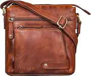 [STILORD] Cameron' Small Leather Shoulder Bag Vintage Messenger Bag Leather Bag DIN A5 8.4 Inch Tablet Bag Handbag Cross Body Bag Retro Leather Case