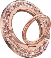 Lamicall Bling Magnetic Phone Ring Holder for Mag Safe - [2024 Glitter Twinkle Ring] 360 Rotating Magnet Phone Grip Stand for iPhone 16 Pro Max 15 14 13 12 Pro/Plus/Mini, with Metal Ring - Rose Gold