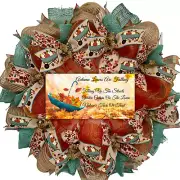 Autumn Leaves Are Falling Handmade Deco Mesh Wreath