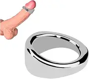 Tabuy Stainless Steel Male Cock Ring Glans Ring Metal Ring Delayed Ejaculation Increase Stimulation Sex Toys for Men (Medium)