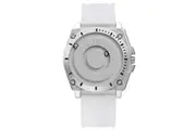 Men&#8217;s Unisex Magnetic Quartz Cascual Sports Black Silver Wrist Watch Rubber Band