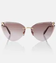 [Bvlgari] Bvlgari Serpenti Viper rimless cat-eye sunglasses One Size gold
