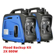 2x GENTRAX 800W Inverter Generator Quiet Portable