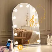 Simplus LED Hollywood Mirror with Lights Bluetooth Vanity Makeup Mirrors Free Standing Multi Size
