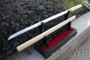 38.6" Japanese Hand Forged Shirasaya Straight Sword Full Tang