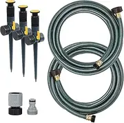 [Melnor] 65191AMZ Adjustable Spike Set Sprinkler Bundle, Green, Yellow