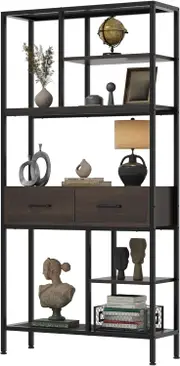 Fin Vintage Tall Standing Bookshelf Large Rustic Cabinet Display Stand Rack Storage