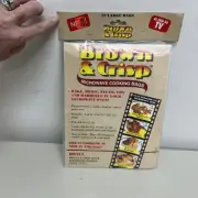 Vintage Chef Tony Brown & Crisp Microwave Cooking Bags As Seen On TV 12 Bags-NIP