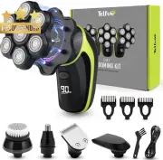 7D Head Shaver 5-in-1 Electric Razor Bald Men IPX7 Waterproof LED Display