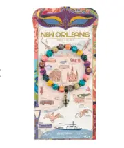 NEW JILZARAH Clay Bead DESTINATION NEW ORLEANS MULTI COLOR DAHLI 8mm Bracelet