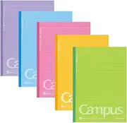 Kokuyo Campus Notebooks Semi B5-dotted, 7 mm Ruled - 30 Lines X 30 Sheets - Pack of 5 Vitamin Color (1 Set)