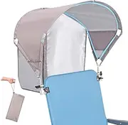 Universal Chair Umbrella Canopy, UPF 50+ Sun Shade with Adjustable Clamp Clip for Beach Chair, Outdoor Camping Chair, Sports Chair, Lawn Chair, Tanning Chair, Zero Gravity Chair, 2 Pack Beige