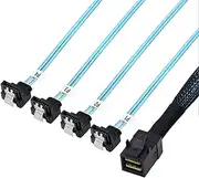 tunghey Mini SAS to SATA Cable: SFF-8643 to SATA Mini SAS Breakout Cable SFF8643 to SATA MIINI SAS HD to SATA 90 Degree SAS to SATA Breakout Cable (0.5m)